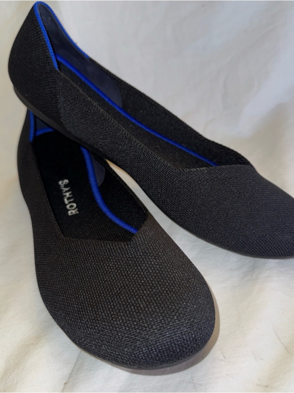 Rothy's Shoes Womens Size 9 Black The Flat Knit Ballet Flats Round Toe Casual